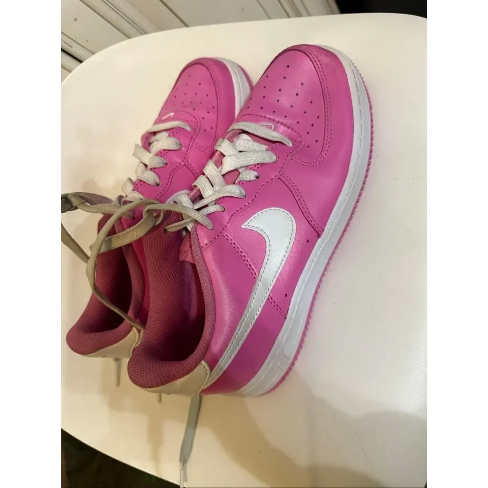 Nike Girls Air Force 1 Low Lace-up Sneakers Playful Pink Size 4Y